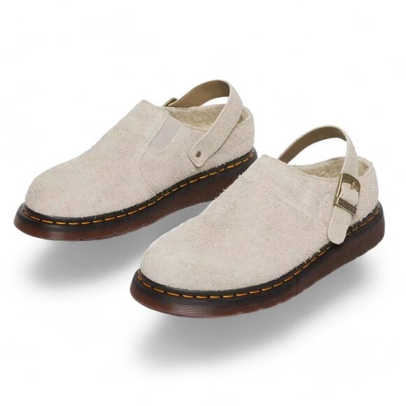 Dr. Martens Isham Taupe Shearling Slingback Mules Sandals Unisex US W-9 M-8 _A1 - Picture 9 of 16
